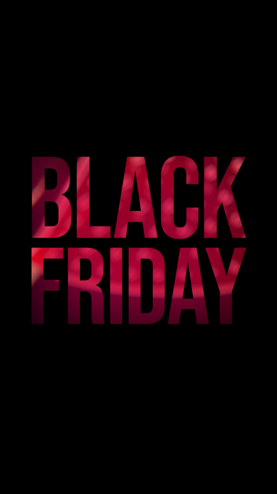 FOREO Black Friday early access video ad still: large red Black Friday lettering on a black background
