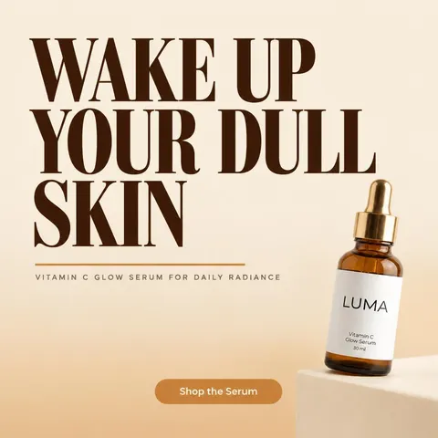 Ad 11 of 15 for a vitamin C serum, from one Fast batch in AdMakeAI's Ad Set Studio