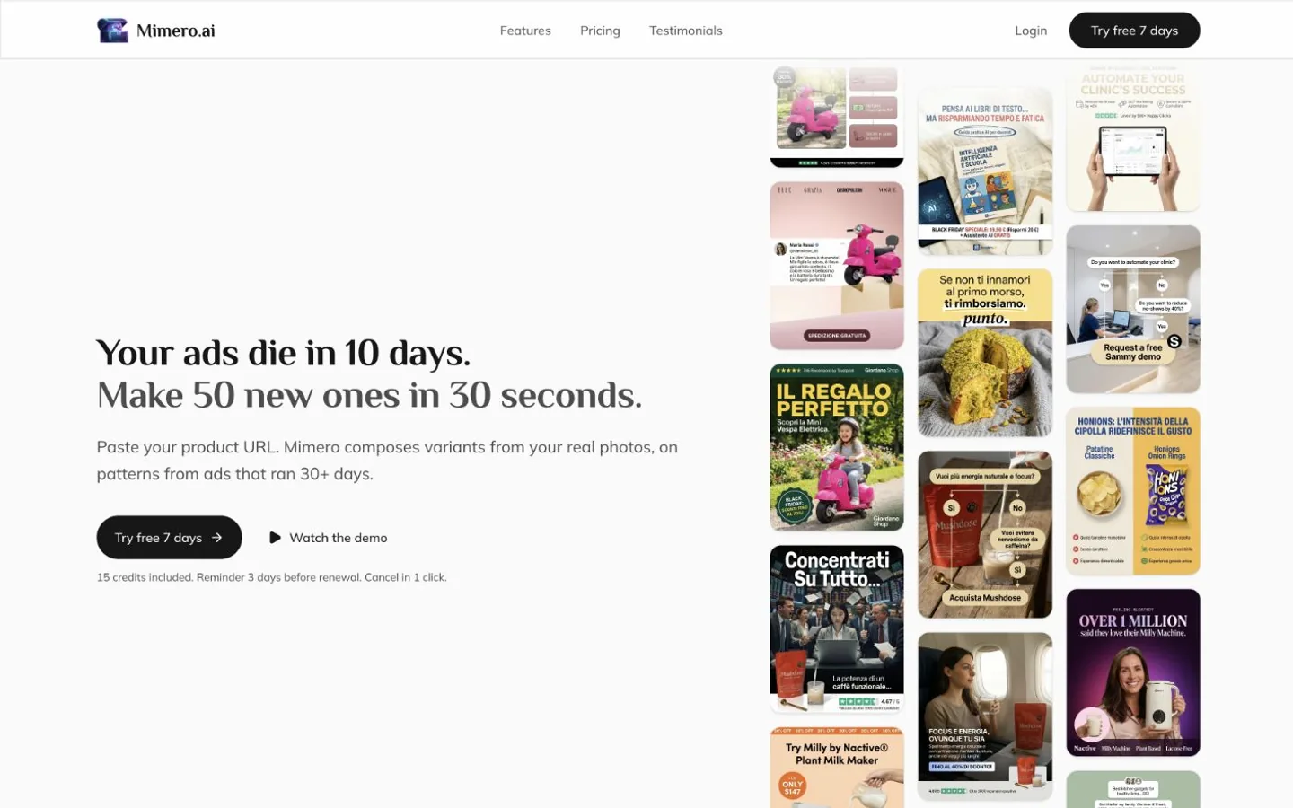 Mimero homepage, October 2026