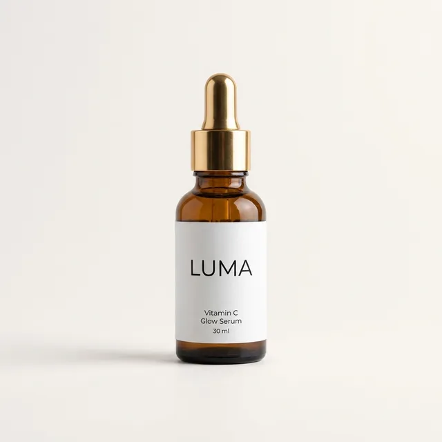 Plain product photo of the LUMA vitamin C serum bottle