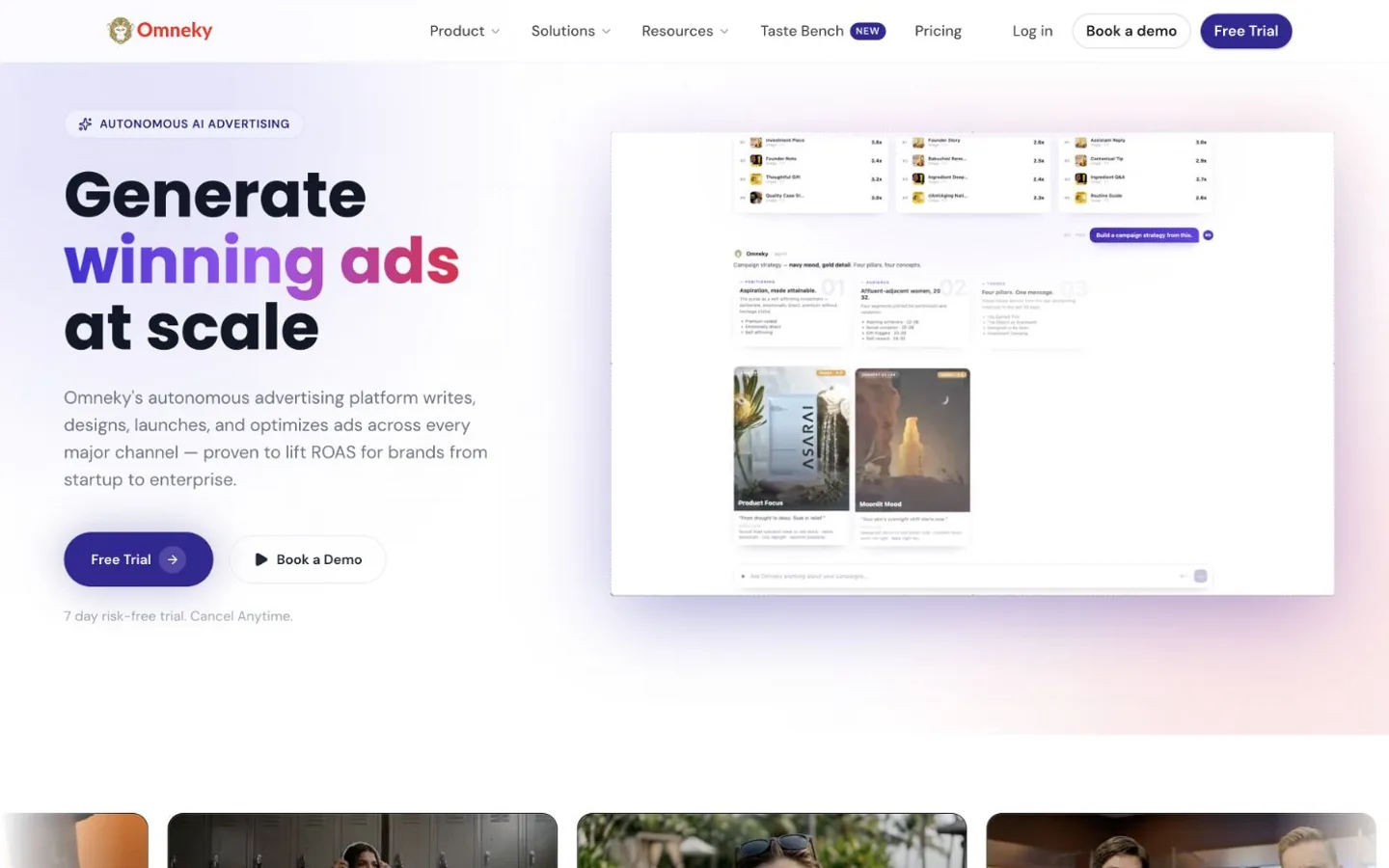 Omneky homepage, October 2026
