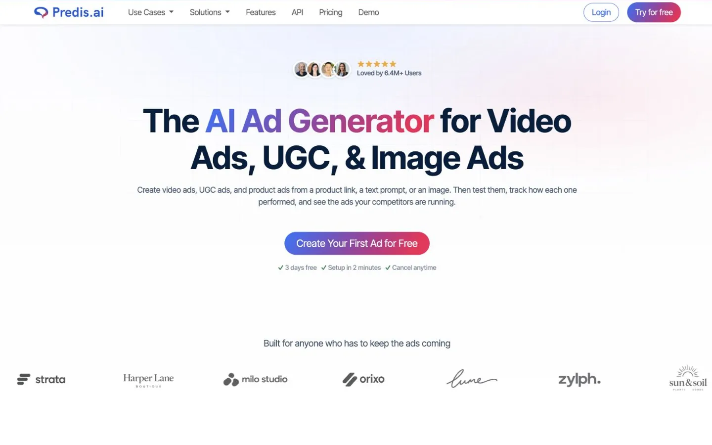 Predis.ai homepage, October 2026