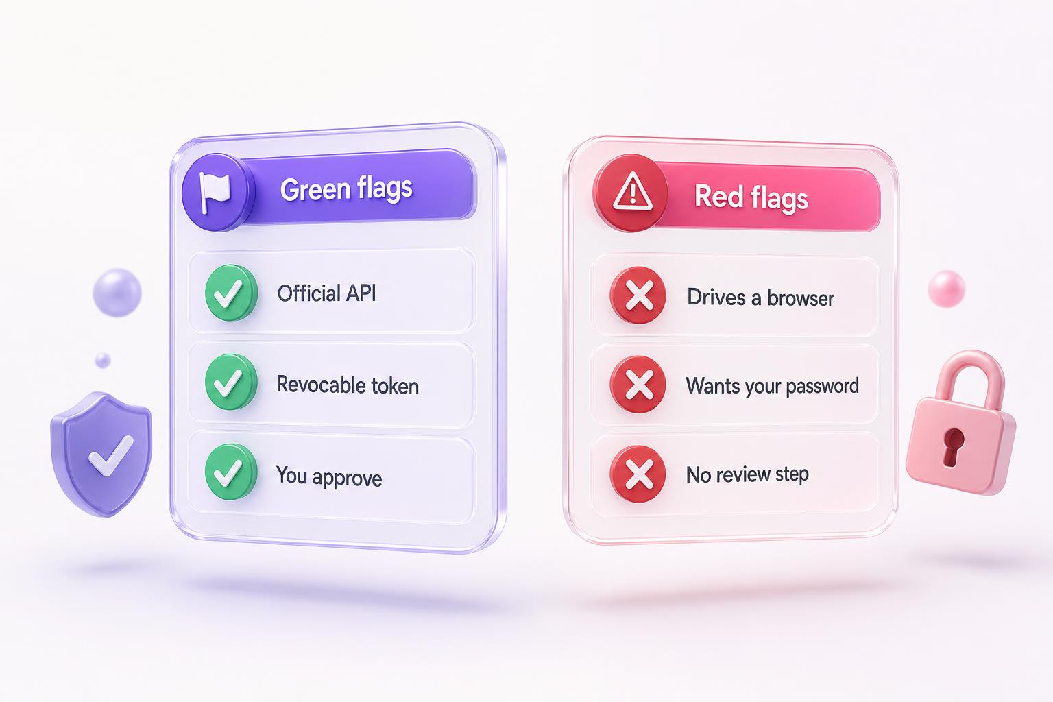 Green flags and red flags when connecting an AI agent to a Meta ad account