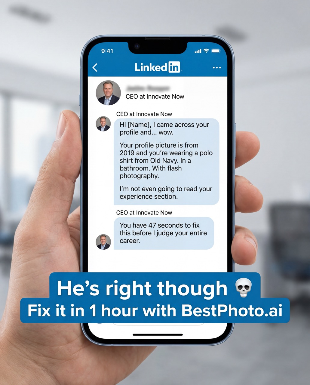 Professional headshot ad