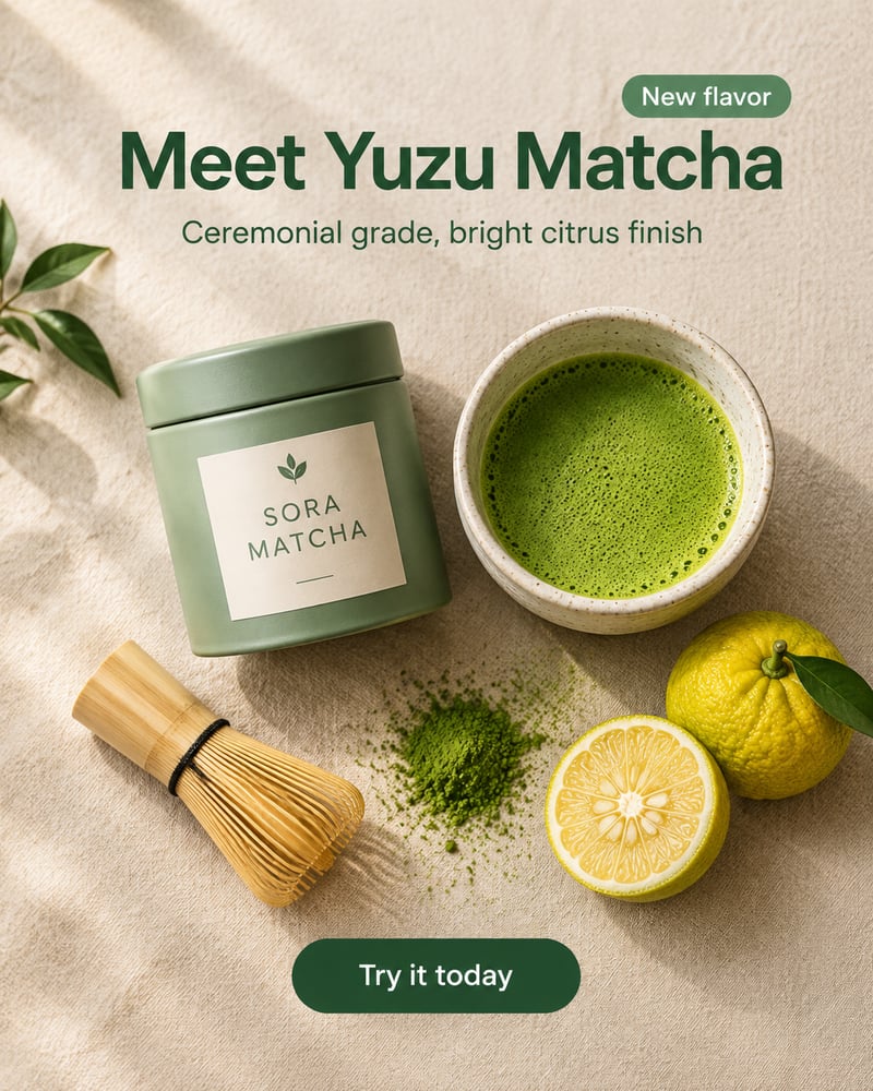 AdMakeAI matcha ad: Meet Yuzu Matcha